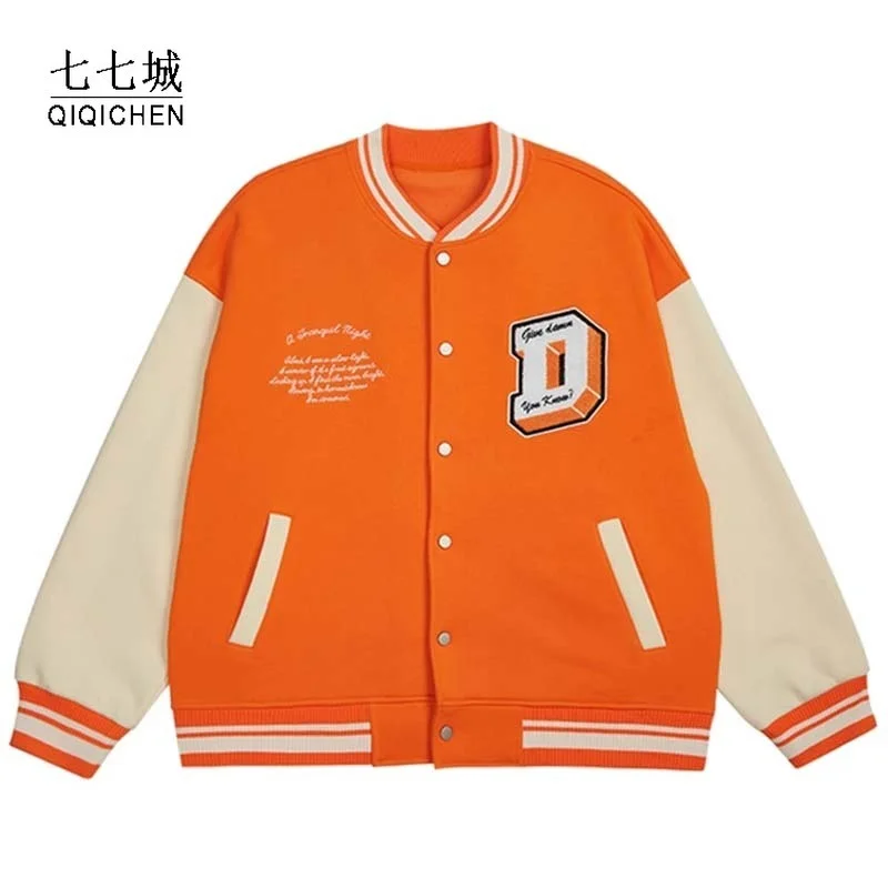 

Hip Hop Varsity Jacket Men Embroidery Letter Patch Baseball Jackets Harajuku Casual Oversized College Coat Streetwear Unisex