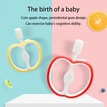 

Apples Shape Baby Soft Silicone Teether Teething Dental Care Cleaning Device
