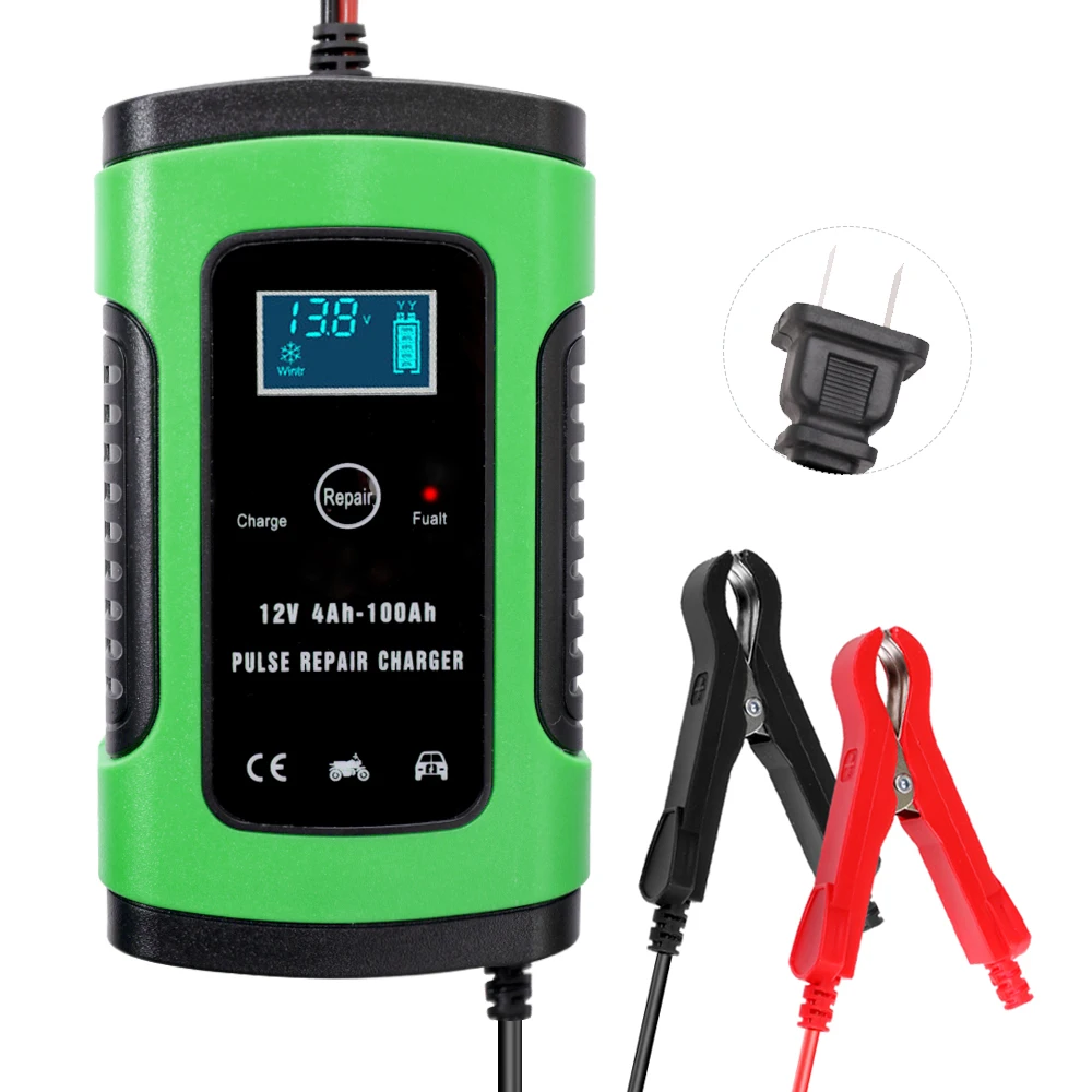 

12V 6A Car Battery Charger Intelligent Fast Power Charging Pulse Repair Charger Battery Maintainer Wet Battery Charger