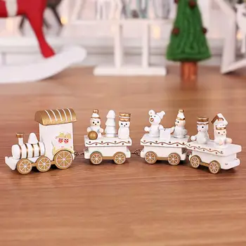 

Christmas Wooden Little Train Decoration Xmas Gifts Toys Cute Creative