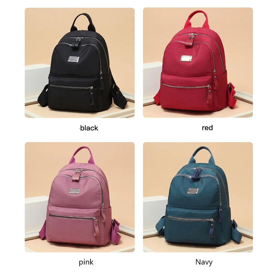 2021 New Classic Casual Women's Backpack Waterproof Oxford Multi-Pocket Large Capacity Girls School Travel Female Bag 6