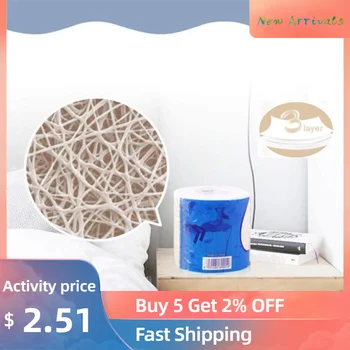 

1 Pc 3-layers Toilet Paper Smooth Soft Roll Paper Homeuse Bath Toilet Tissue Skin-friendly Toilet Paper Wholesale Fast Shipping