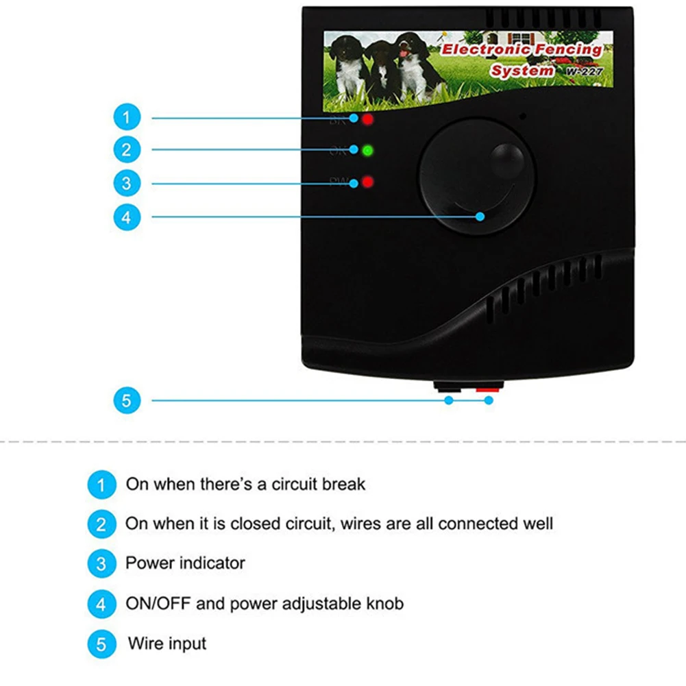 Забор для собак наземное электрическое ограждение для домашних животных перезаряжаемый электрический ошейник для дрессировки собак система сдерживания домашних животных W-227B для собак