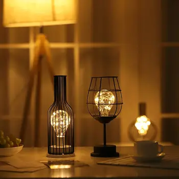

Retro Iron Art Table Lamp Creative Hollow Reading Night Light Home Living Room