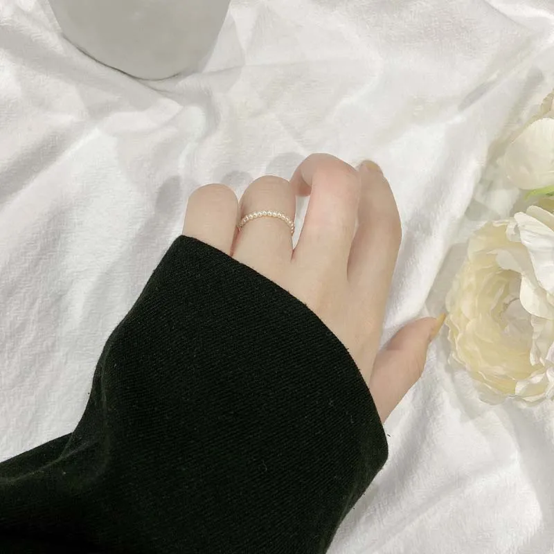 Pearl Bead Rings for Women Geometric Simulated Pearls Minimalist Finger Ring Vintage Party Jewellery Wedding Accessories Gifts - Image 4