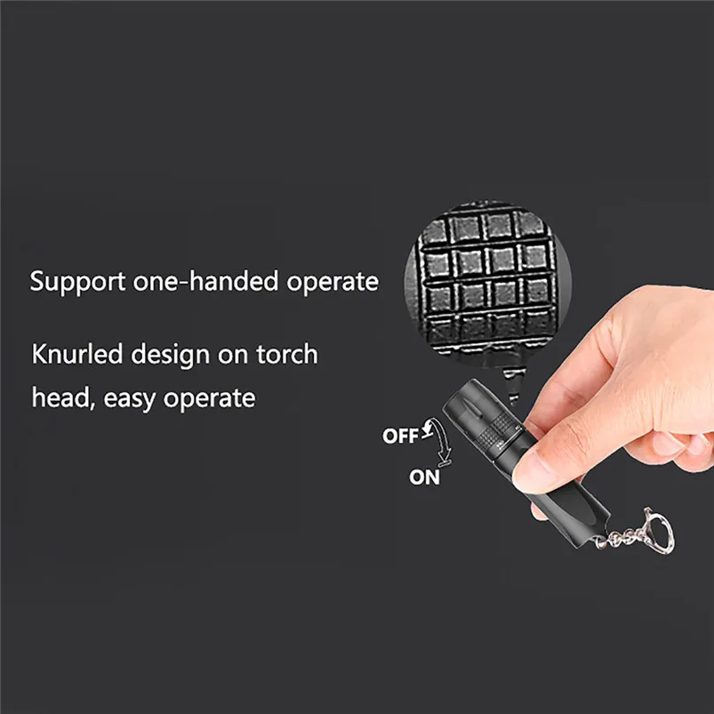 T6 LED Torch Flashlight Handheld Mini Portable Flashlight Hang Buckle Light Flashlight Aluminum Alloy Lanterna 40AUG707