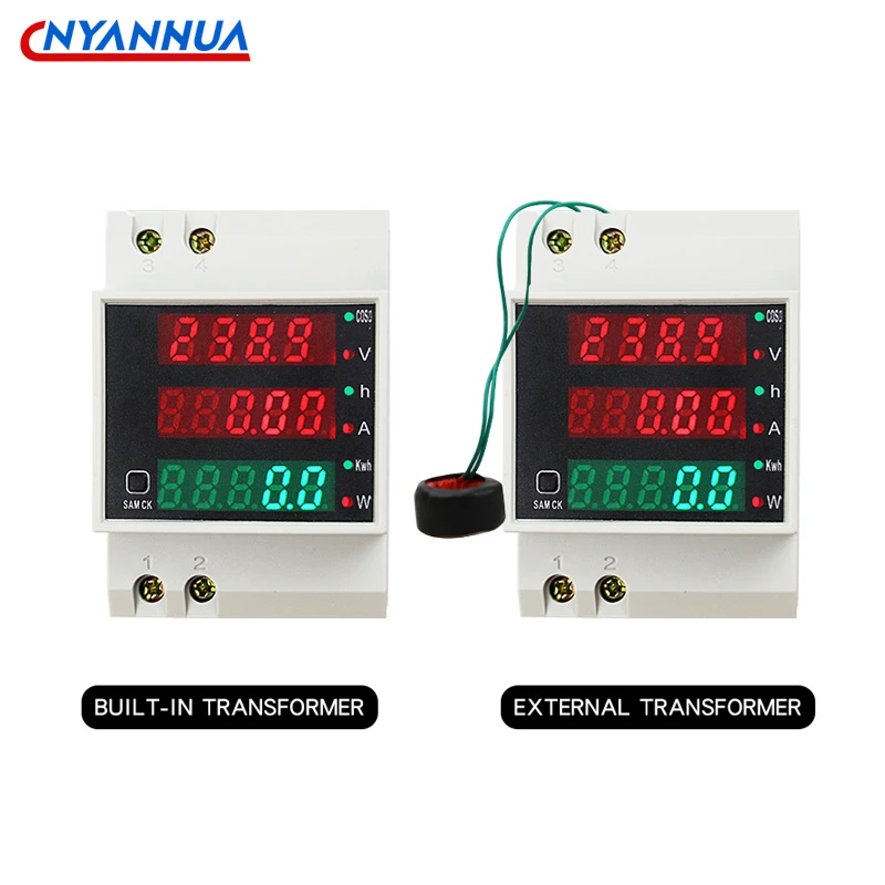 D52-2047 DIN-Rail Multi-Function Digital Meter Measuring AC Power Time Current Voltage Power Factor LED CT100A acid litmus paper