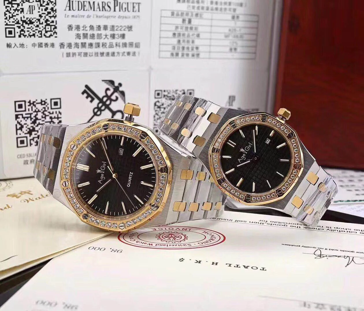 

Top Famous Brand New Men Women Stainless Steel Japanese Quartz Sapphire Silver Yellow Gold Black Diamond Sport Watch Waterproof