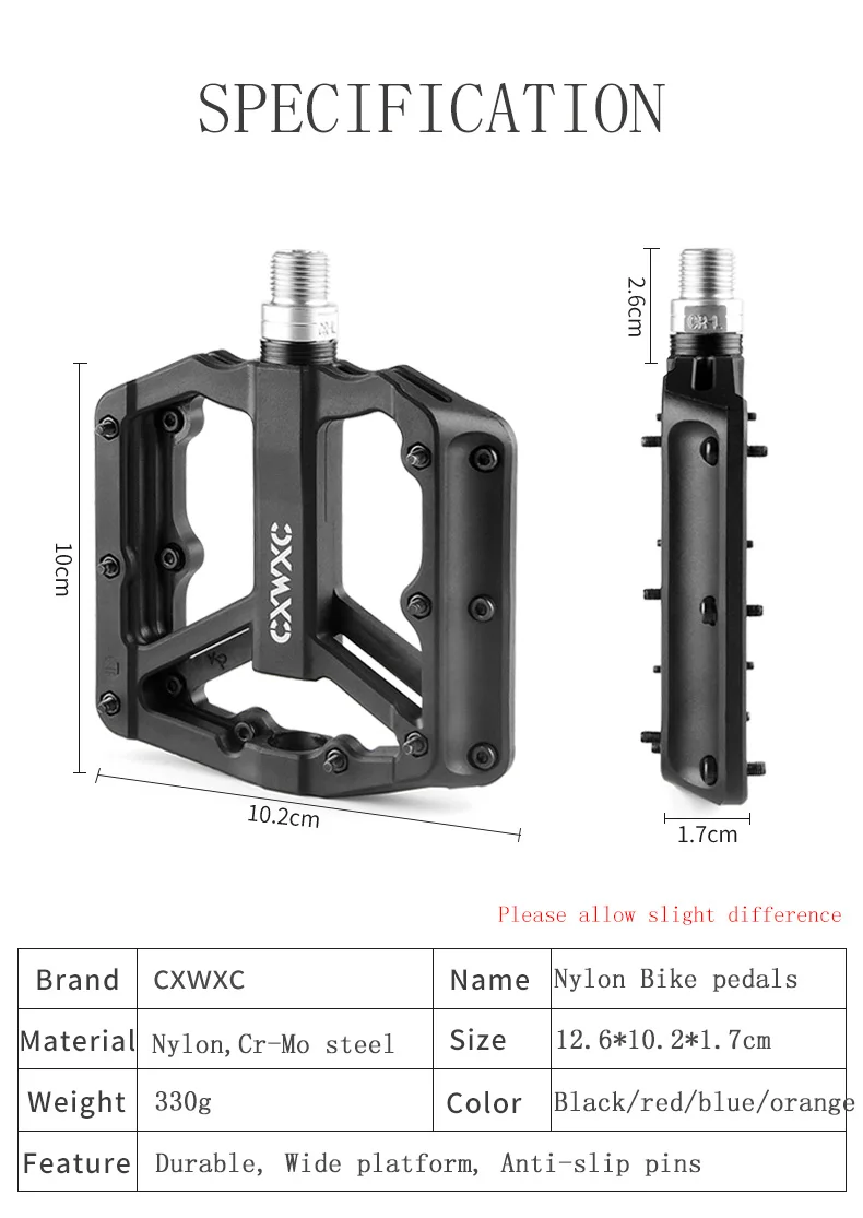 Ultralight Flat MTB Pedals Nylon Bicycle Pedal Bmx Mountain Bike Platform Pedals 3 Sealed Bearings Cycling Pedals For Bicycle