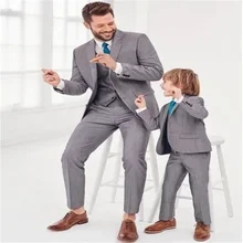 

2021 New High Quality Customized Peak Lapel Gray Men's Suit Fashion Groom Wedding Party Prom 3 - Piece Set (Coat + Pants + Vest)