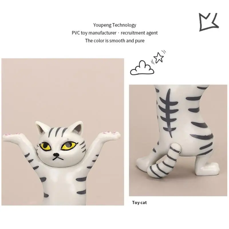 miniature duck figurines Cute Dancing Cat Headphone Stand Headset Bluetooth INS Pen Holder Desktop Display Stand Cute Doll Handmade Decoration Model Figurines & Miniatures discount