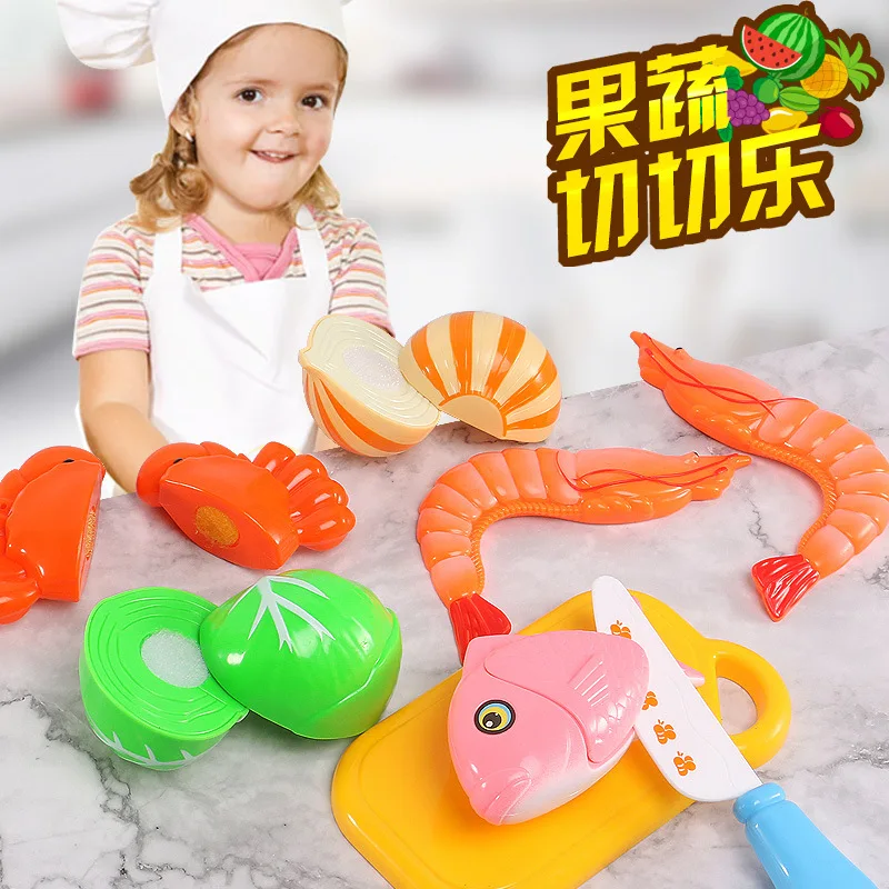 

Children Play House Model Kitchen Toy Seafood Slicer Desktop Parent And Child Interactive Game