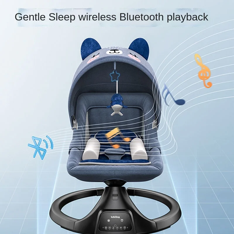 Baby Smart Electric Baby Cradle Crib Rocking Chair Baby Bouncer Newborn Calm Chair Bluetooth with Belt Remote Control