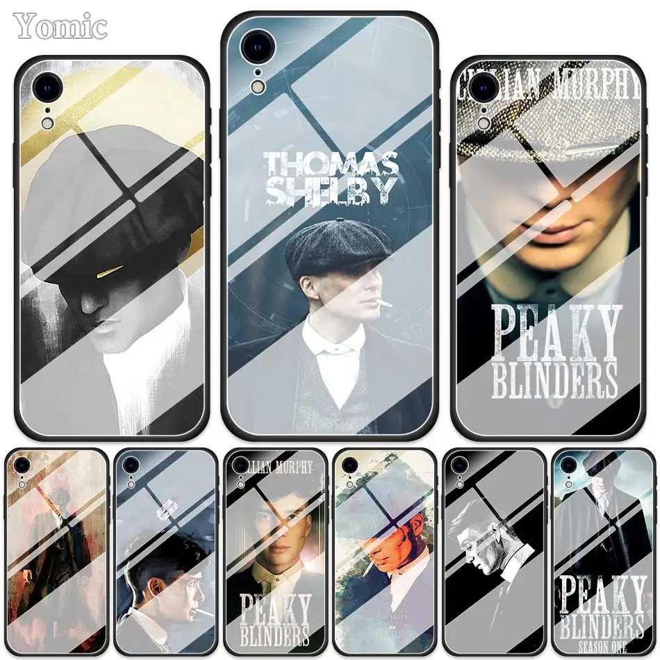 

Peaky Blinders Tempered Glass Cases for Apple iPhone XR 7 8 6 6S Plus X XS MAX Soft Edge Phone Cover Shell