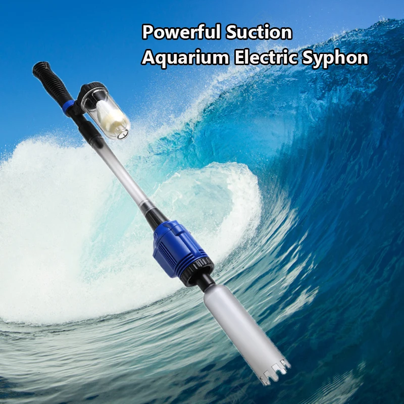 Aquarium Fish Tank Gravel Sand Cleaner 16w Electric Fish Tank Vacuum Cleaner with Telescopic Sleeve Aquarium Gravel Cleaner Kit 1.6M Maximum Lift