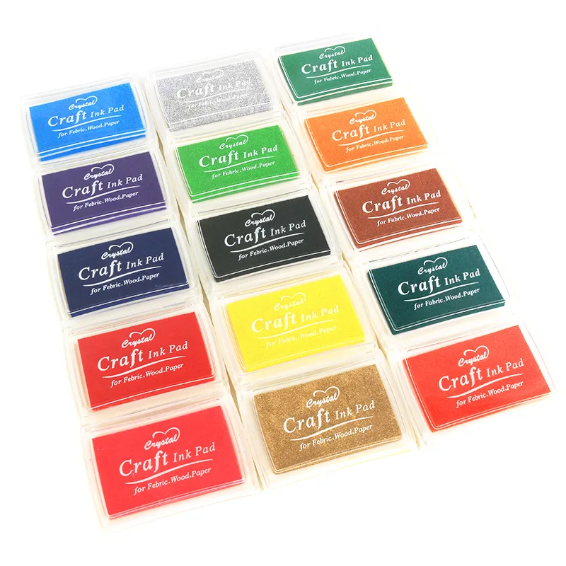 

craft ink pads for rubber stamps Febric Food Paper 15pcs Rainbow Color Safety Non-Toxic Children's Finger Print Art Kids Gift