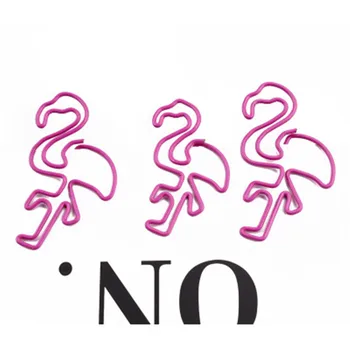 

50pcs Cute Cartoon Pink Flamingo Metal Paper Clip Metal Bookmark Memo Clips Kawaii Stationery x Phone Holder cover gift coque