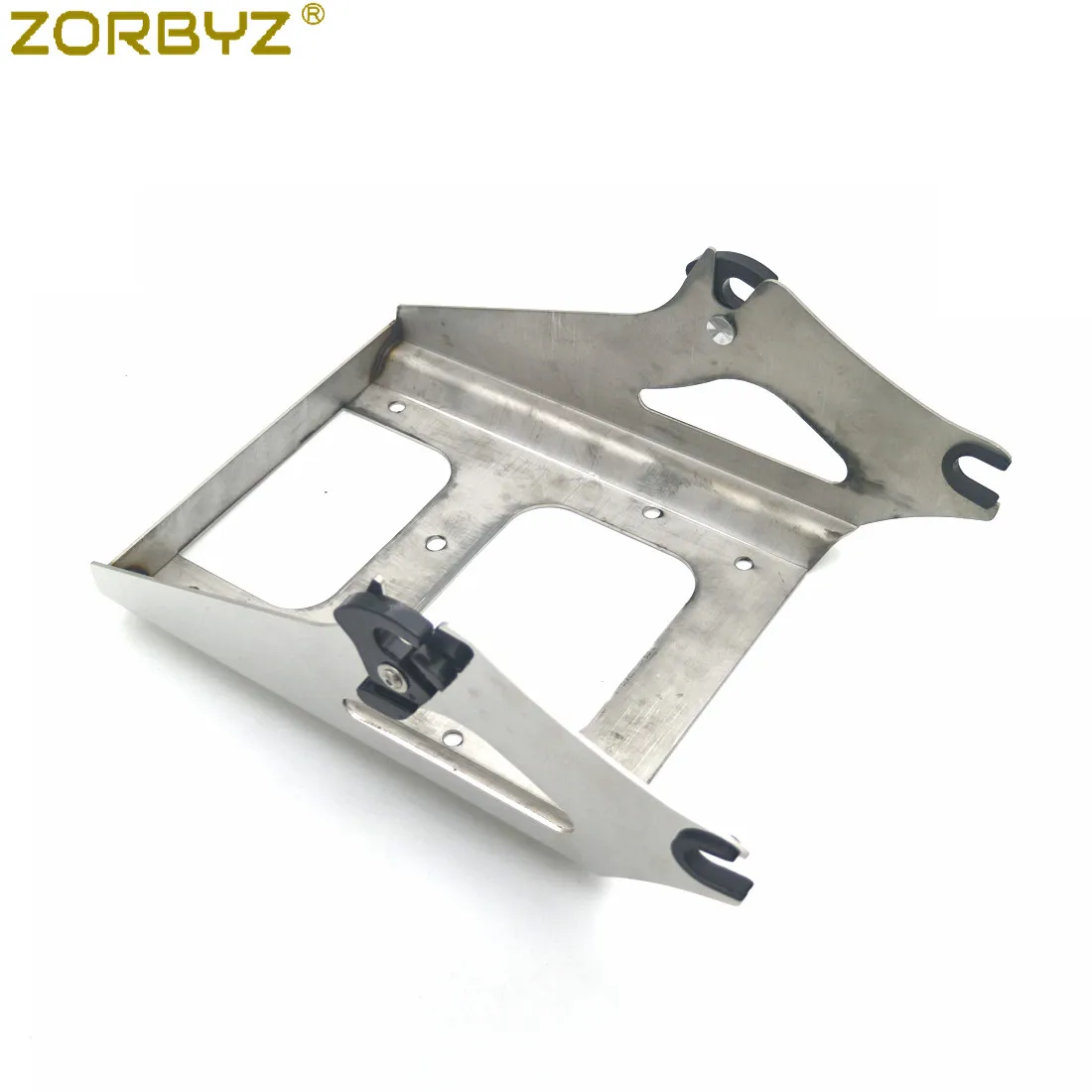 ZORBYZ Motorcycle Chrome Two Up Tour Pak Pack Mount Luggage Rack For Harley Road King Street Glide 2009-2013