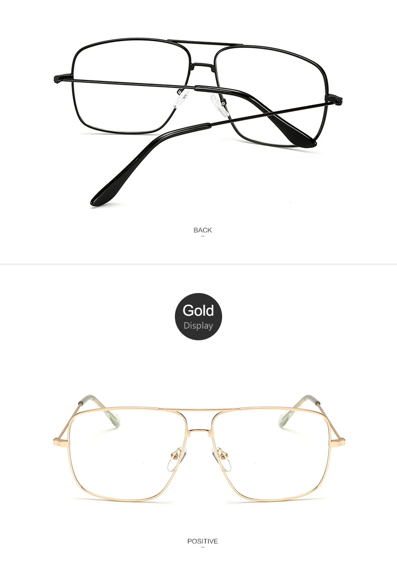 Винтажная золотая металлическая оправа для очков Мужская Дамская Ретро квадратная оптическая линза очки женские Nerd прозрачный объектив