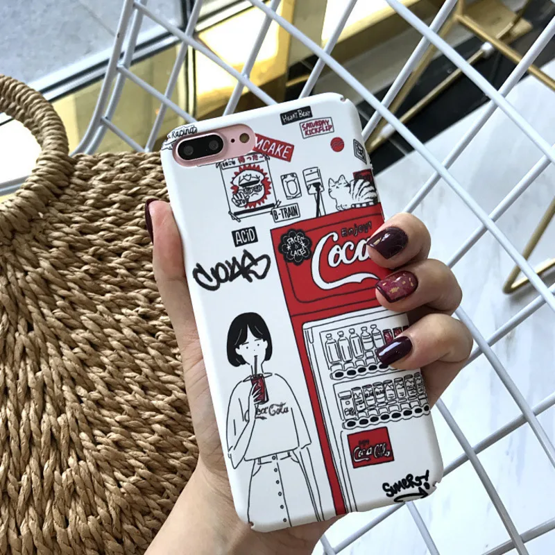 Японская иллюстрация cola девушка чехол для телефона iPhone X XS 8 7 6 6S плюс полная сумка