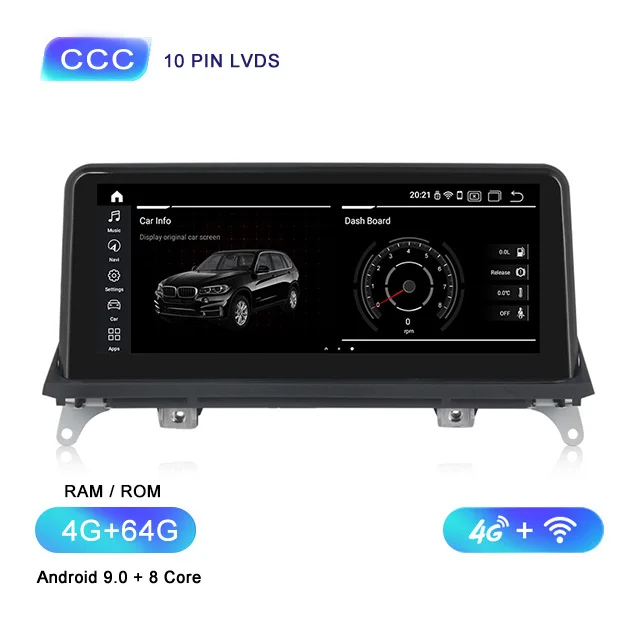 ID7 ips Android автомобильный gps навигационный мультимедийный плеер для BMW X5 E70 X6 E71 2007-2013 Оригинальная CCC или CIC система ips 4G LTE - Цвет: CCC 9.0 4G LTE