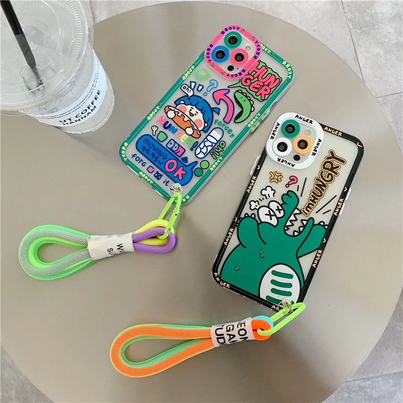 Korea Cute Graffiti label tide Crocodile Case