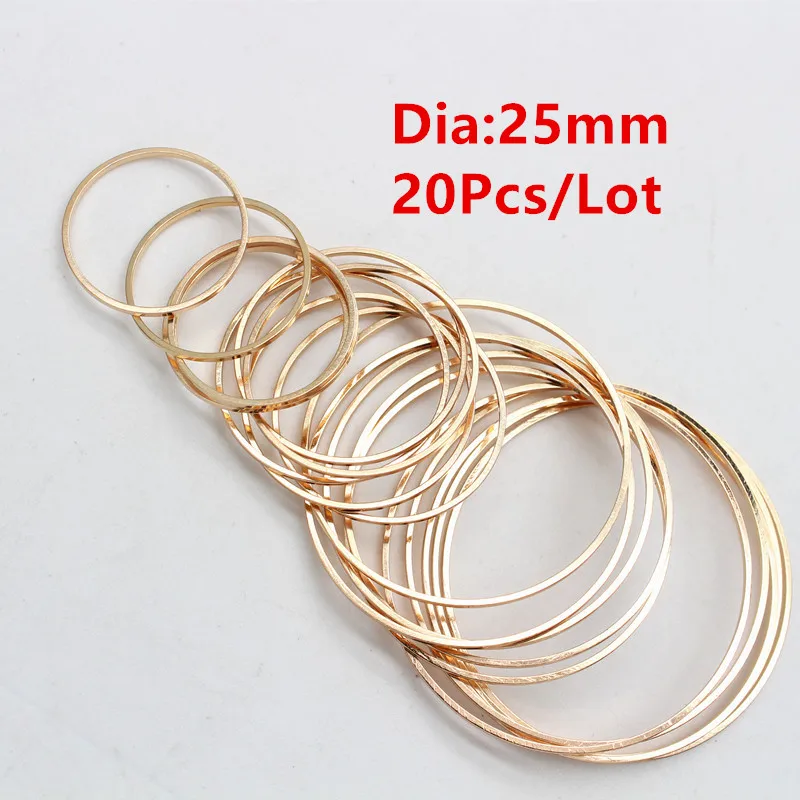25mm kc circle 20 шт./лот KC золотые кольца для DIY Изготовление сережек круглая серьга круга кулон ювелирные аксессуары фурнитура 20 мм 25 мм 35 мм 40 мм - Цвет: 25mm kc circle