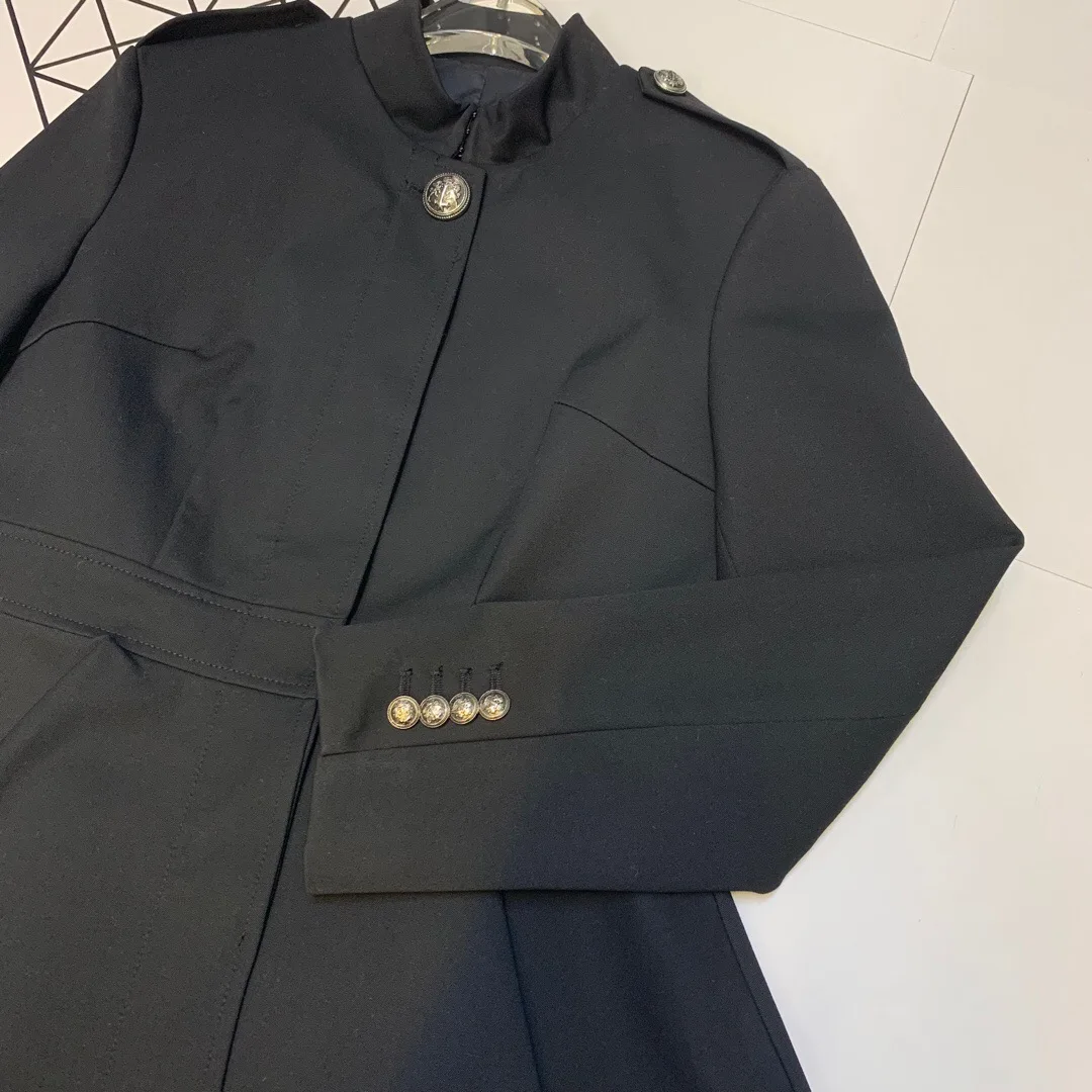 New Arrival Spring Women Clothes Fashion Asymmetrical High Waist Skirt Jacket Elegant Office Ladies Black Blazer