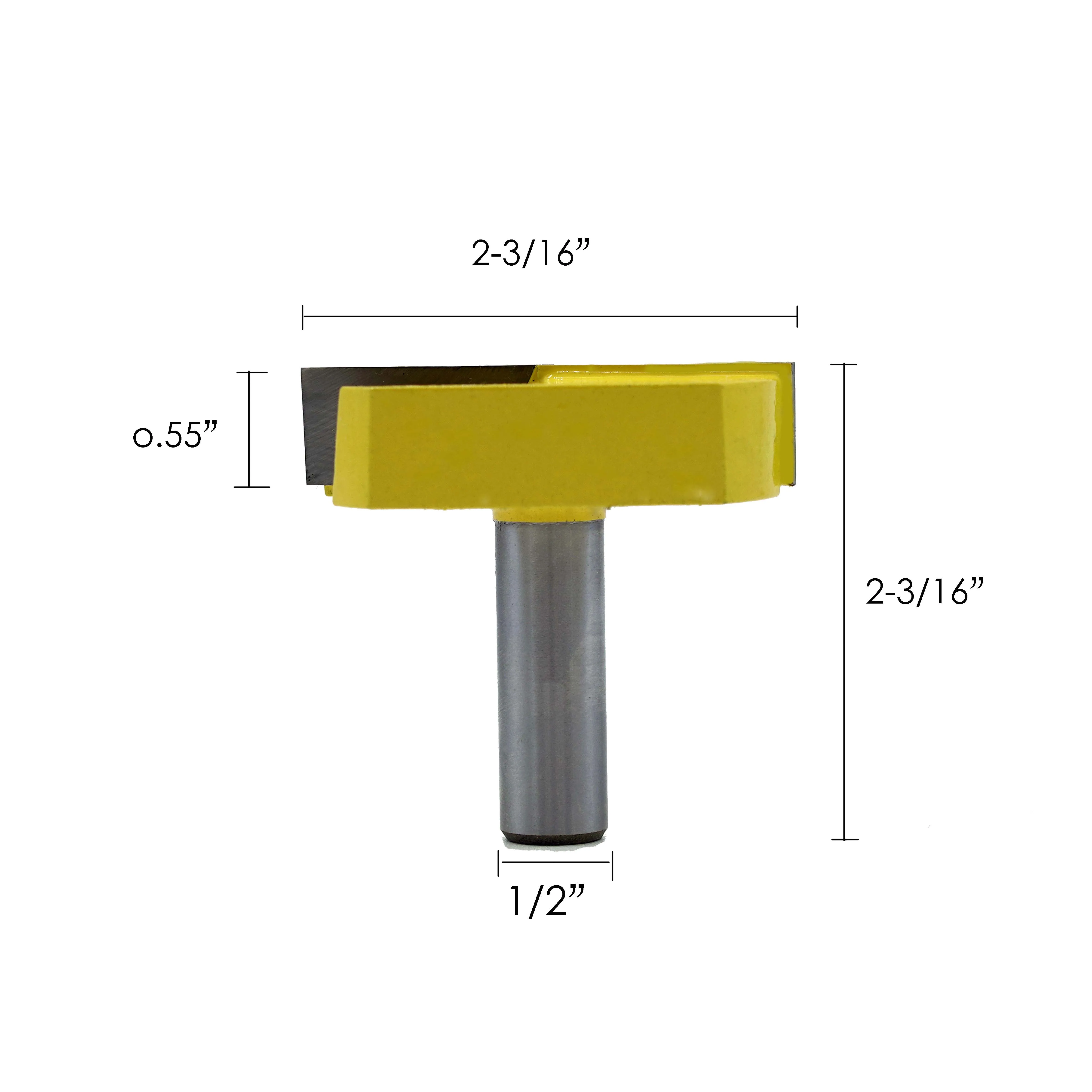 1pc 1/2" Shank Cleaning Bottom Router Bits Milling Cutter Wood Cutters 2-3/16 Cutting Diameter for Surface Planing Router Bit