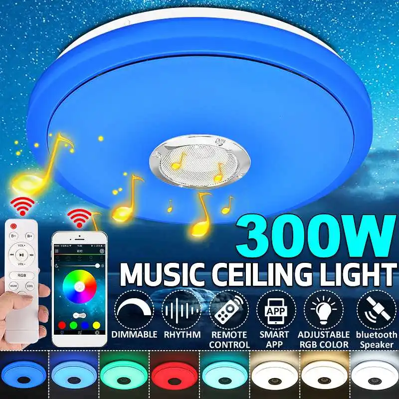 Светодиодные потолочные светильники RGB 300 Вт bluetooth музыкальный динамик лампа