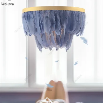 

Nordic feather lamp ins style post modern minimalist warm romantic wedding room bedroom chandelier CD50 W07