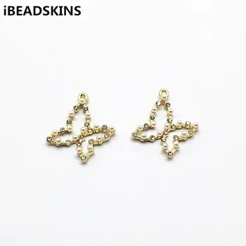 

New arrival! 26x22mm 50pcs Imitation pearl Butterfly charm for Jewelry Findings/Earrings DIY parts,Jewelry Findings & Components