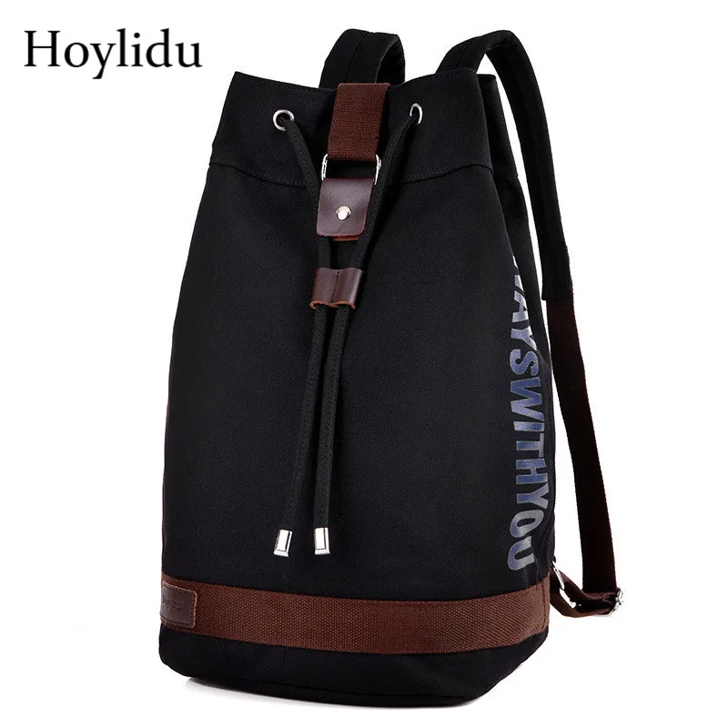 

New Canvas Backpack Men Fashion Drawstring Bag School Bags For Teenager Girls Boys Vintage Women Casual Bucket Bag Male Daypack