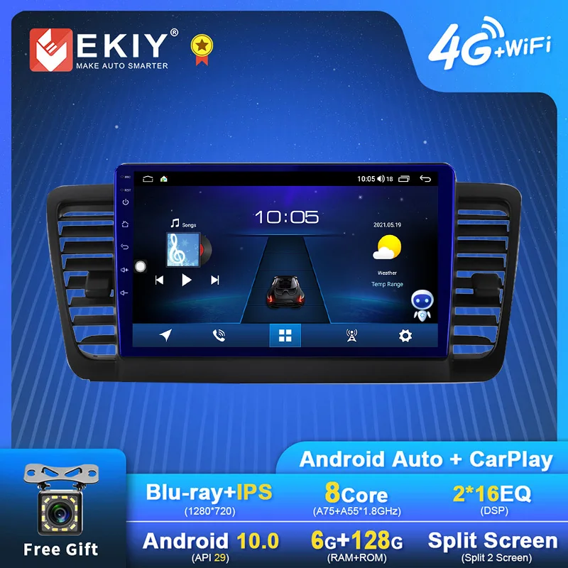 EKIY Android Blu-Ray автомобильный радиоприемник для Subaru Outback 3 Legacy 4 2003 - 2009 мультимедийный