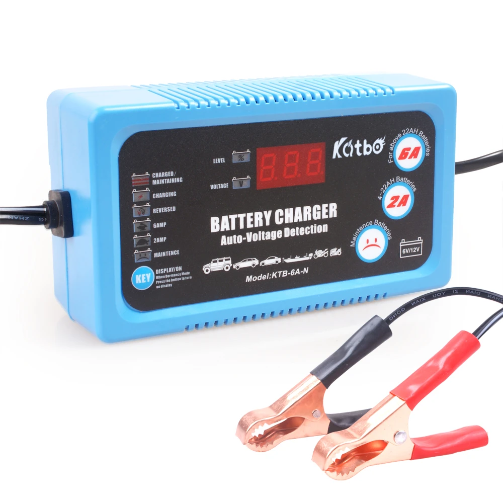 Katbo Smart Car Battery Charger 6v 12v 6a Maintainer Automatic And