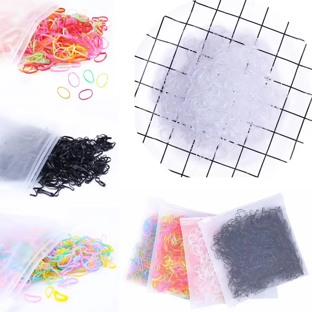 

1000pcs/Pack Colorful Disposable Ponytail Holder Elastic Hair Bands Hair Elastic Rubber Band Rubber Hairband Girls Scrunchie