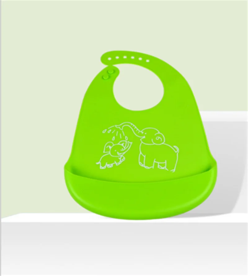 B Cartoon Feeding Bib Baby Silicone Rice Bag Children Adjustable Waterproof Bib Silicone Feeding Boy Girl Bibs Apron - Цвет: B