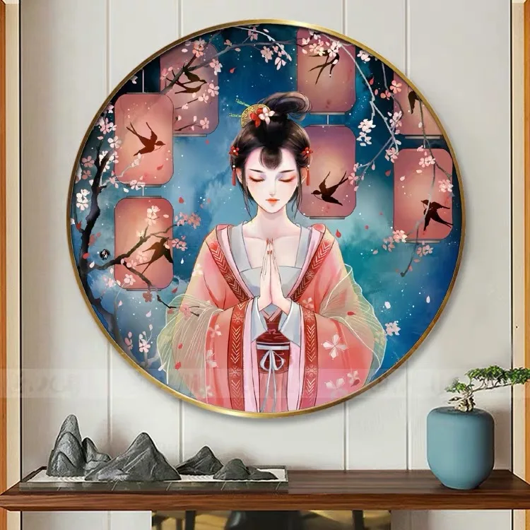 Cross Stitch Kit Cross Stitch Tools Ancient beauties Cross stitch kits Embroidery needlework sets 11CT water soluble canvas patterns Blessing girl Home Decoration