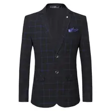 Jackets Jacket Suit Man Formal Men's Suits Four Seasons New Plaid Trim Button Door Pocket Trim In Three Colors S-5XL Solid Color