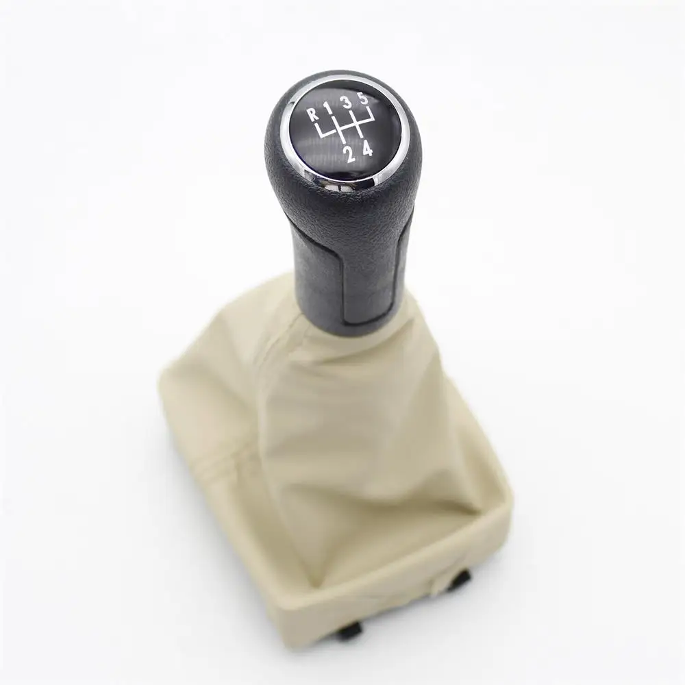 Для VW Polo 9N 9N2 2002 2003 2004 2005 2006 2007 2008 2009 2010 поло седан 5 Скорость Шестерни рукоятка рычага переключения передач Gaitor кожаный - Название цвета: Красный