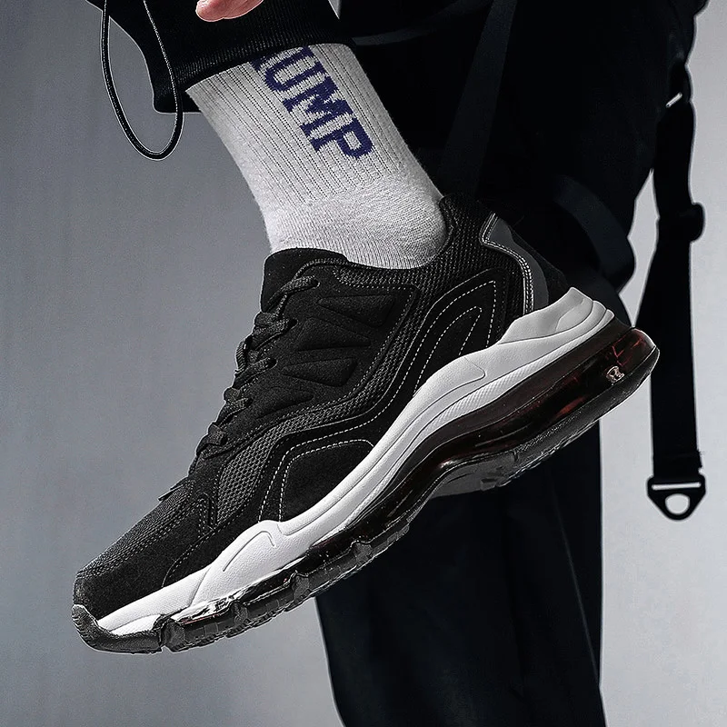 

Goodstus casual shoes men's thick bottom air cushion lace up breathable shockproof sports shoes fashion simple men's shoes