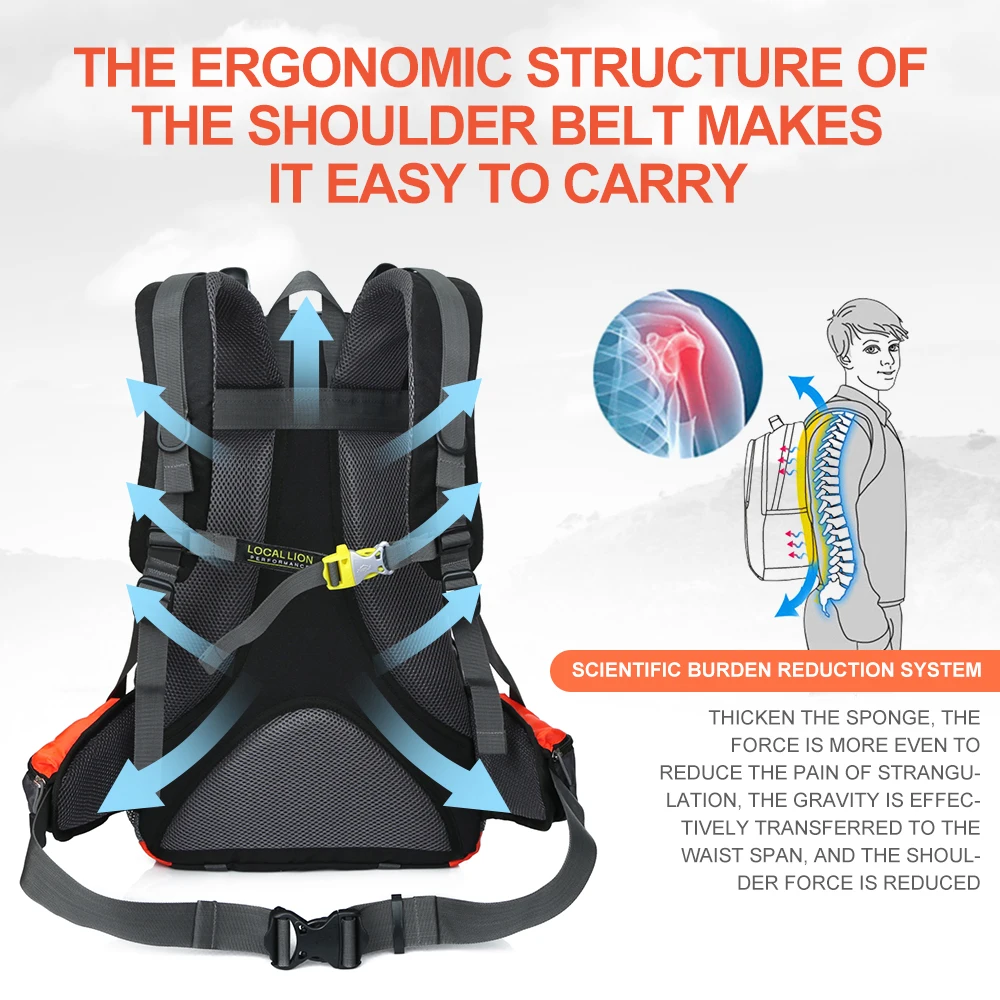 Hiking storage backpack, sturdy 40-liter bag, travel backpack, very suitable for mountaineering, hiking and camping 5