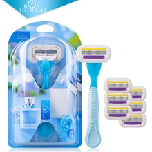 Бритва для бритья, набор для женщин, безопасность, красота, руководство, 4 слоя, нержавеющая бритва, лезвие Rasoir, женское бикини, удаление волос, Предотвращение царапин