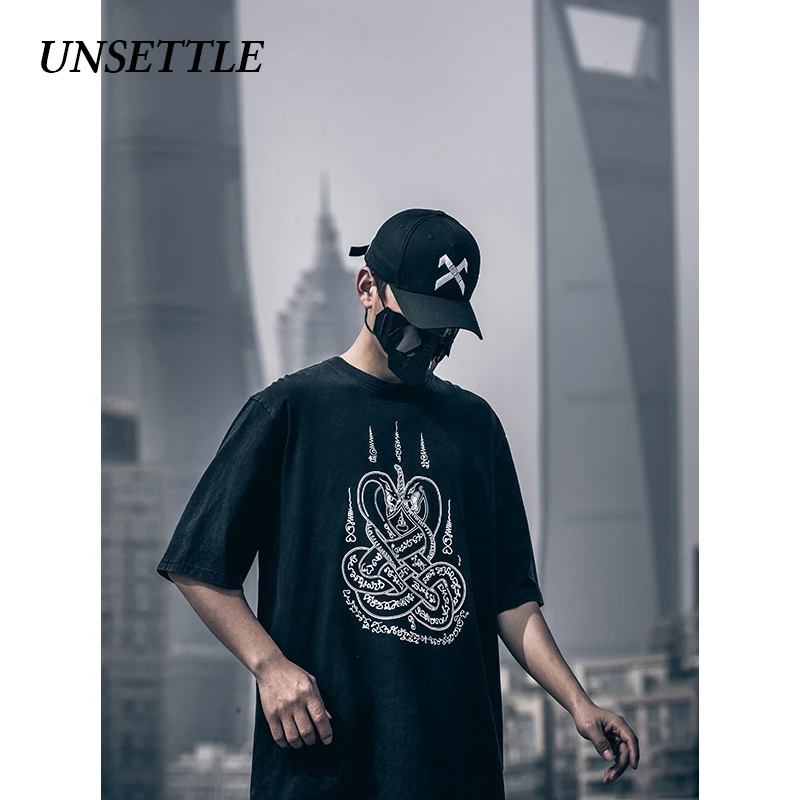 UNSETTLE 2020SS Harajuku футболка летняя Мужская/Женская Хип-Хоп с забавным принтом