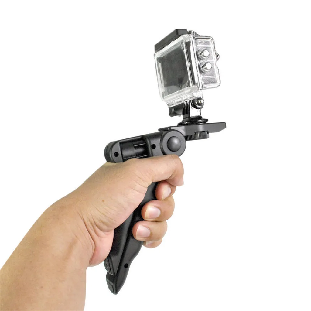 2 IN 1 Portable Mini Hand Grip Folding Tripod Stand for Gopro Hero 2 3 3+ 4 with 90 Degree Rotation Tabletop Desktop Tripod