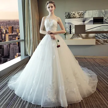 

Wedding Dress 2020 Gryffon Luxury Lace Strapless Wedding Dress With Train Lace Up Ball Gown Princess Classic Vestido De Noiva