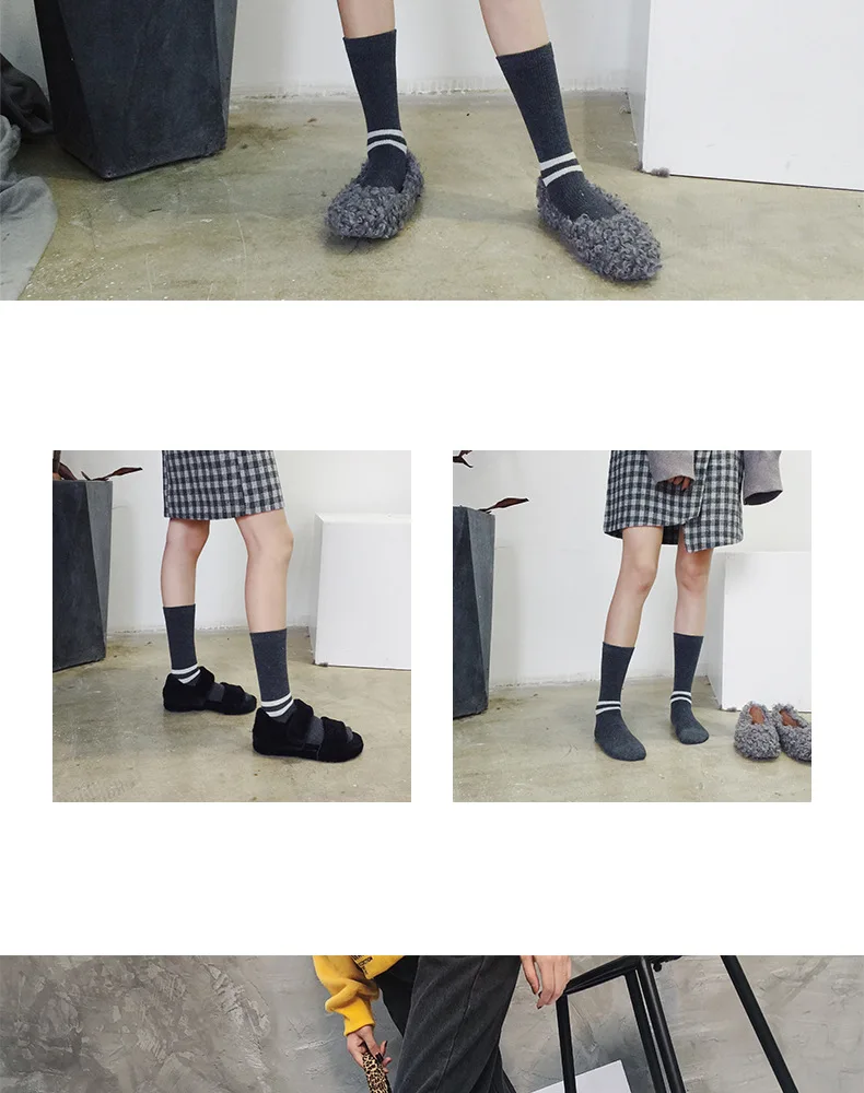 Новые шерстяные носки зимой, Женские однотонные повседневные кашемировые носки средней длины, утолщенные, теплые SL-06