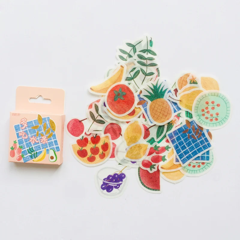 

45 pcs /Box Summer Fruits & Vegetable Washi Paper Decorative Stickers Notebook Decoration