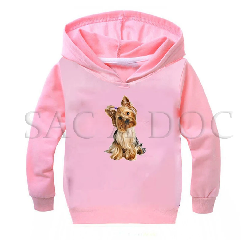 

New 2019 Children Fashion Animal Dog Hoodies Boys Girls Funny Sweatshirts Pink Black Colorful Galaxy Kids Casual Pullovers Tops