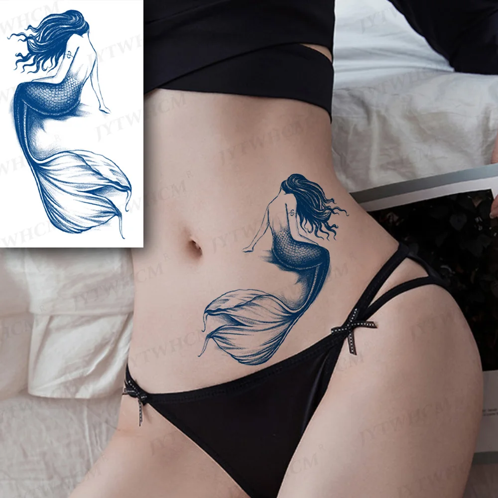 

Temporary Tattoo Semi-Permanent Lasting Waterproof Tattoos Mermaid Stickers For Women Fake Tatoo Sleeves Body Art Sticker Male